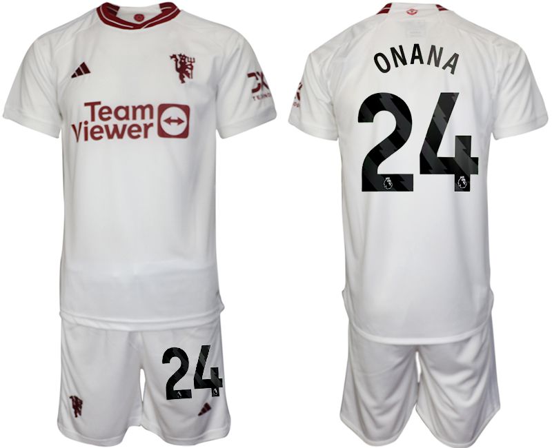 Men 2023-2024 Club Manchester United away white 24 Soccer Jersey